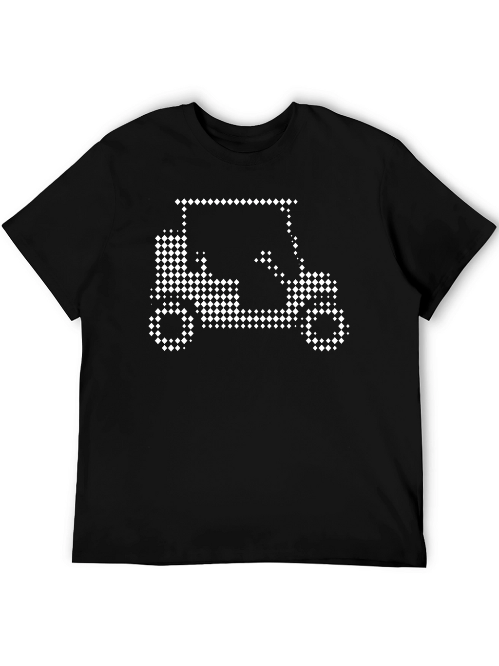 Golf Cart Pixel Art Black T-Shirt