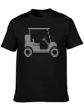 Golf Cart Pixel Art Black T-Shirt