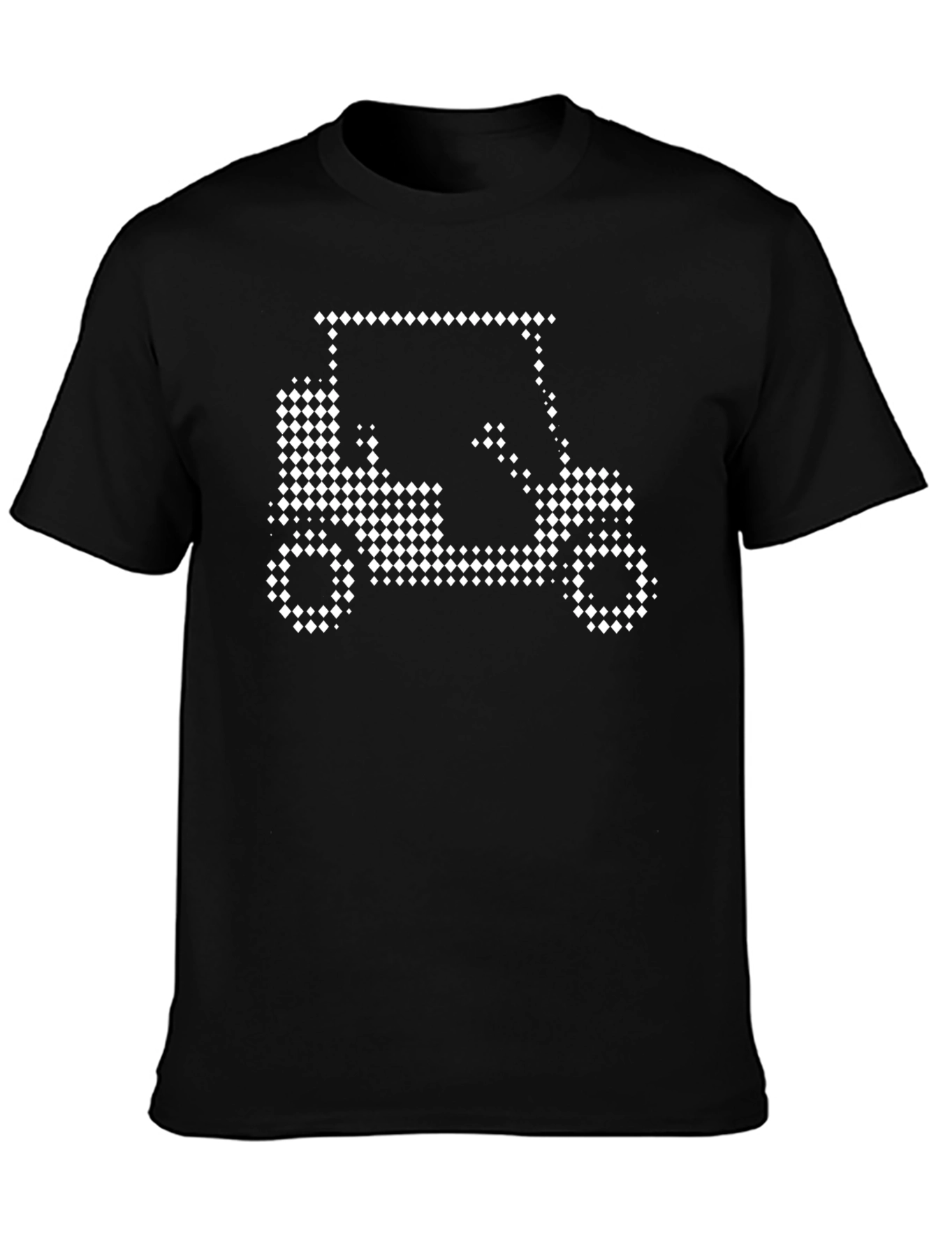 Golf Cart Pixel Art Black T-Shirt