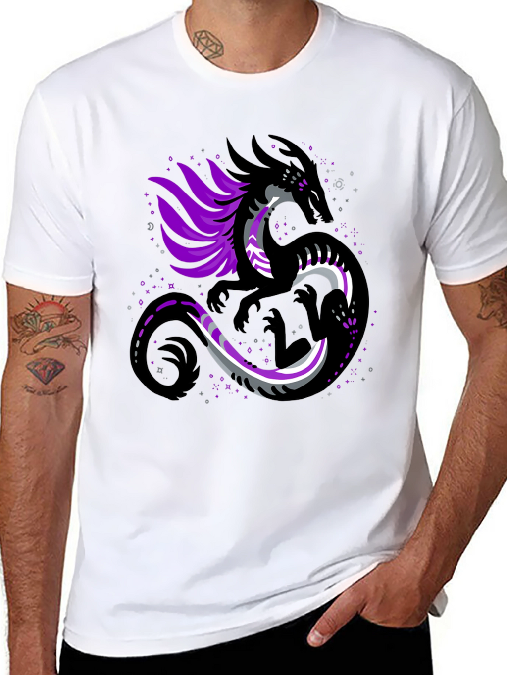 Asexual Pride Dragon Graphic Tee