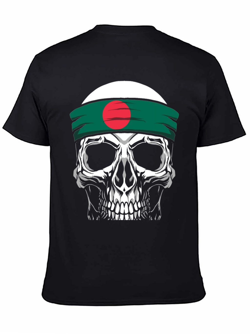 Skull Tee with Bangladesh Flag Headband - Black