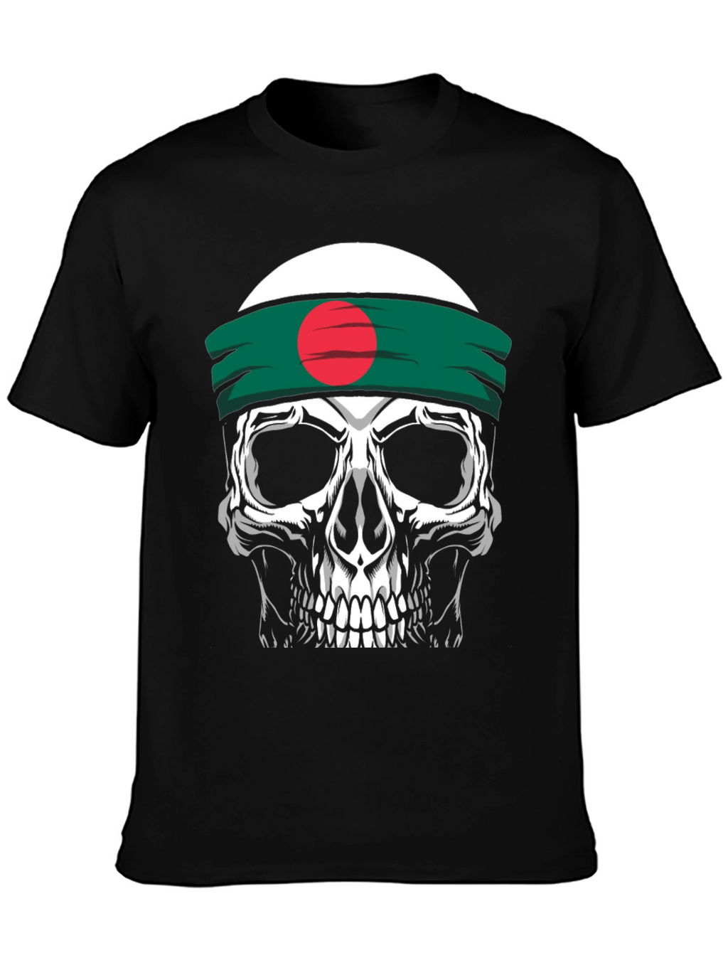 Skull Tee with Bangladesh Flag Headband - Black