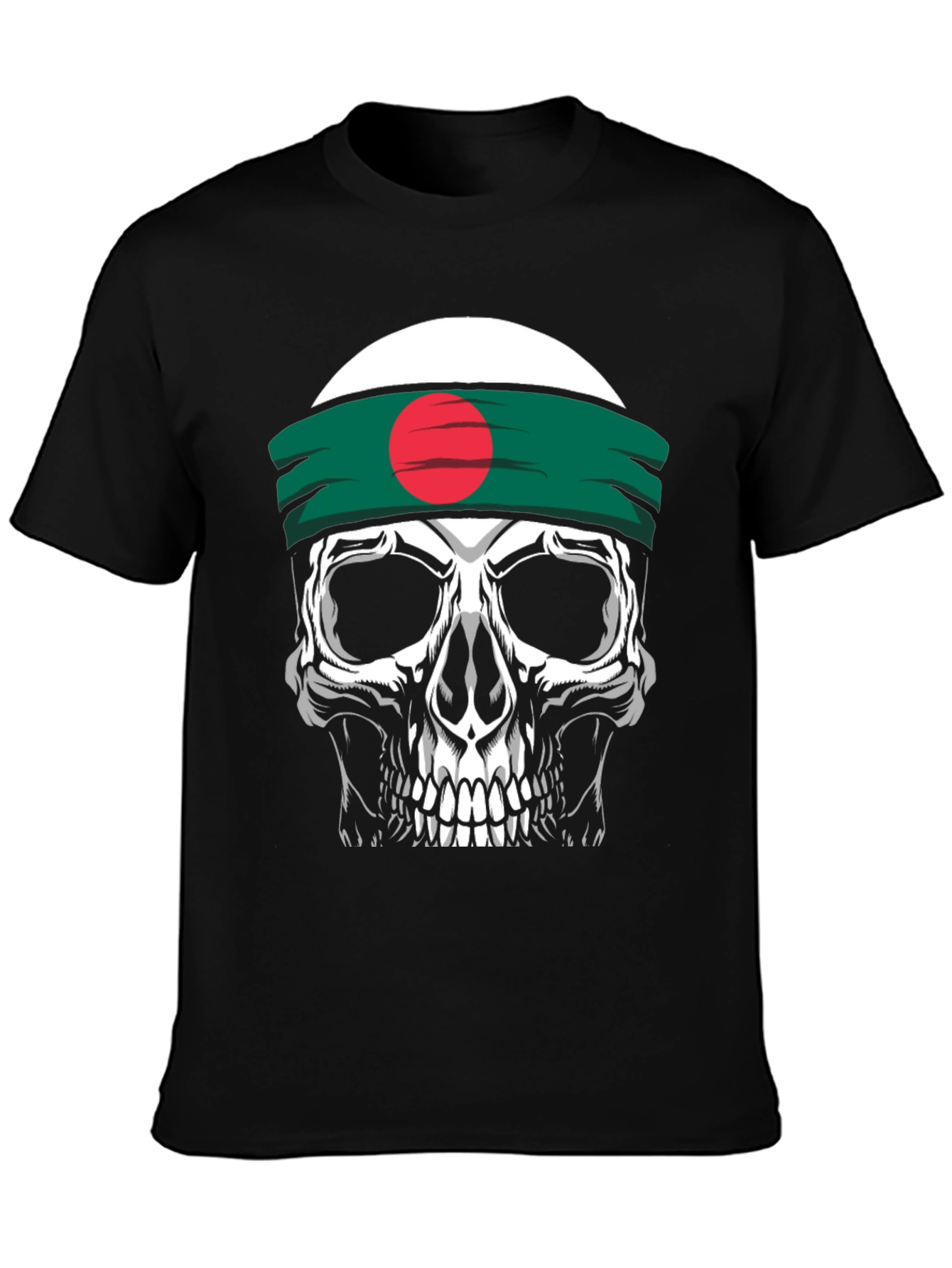 Skull Tee with Bangladesh Flag Headband - Black