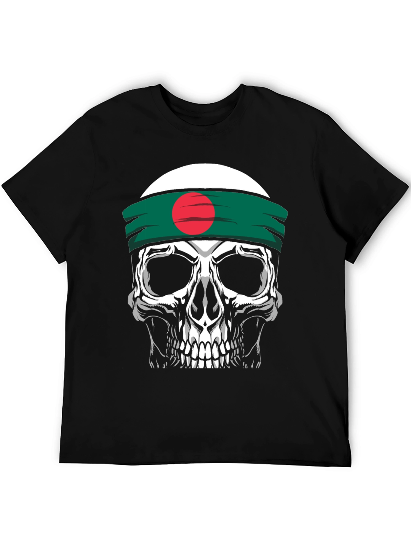 Skull Tee with Bangladesh Flag Headband - Black