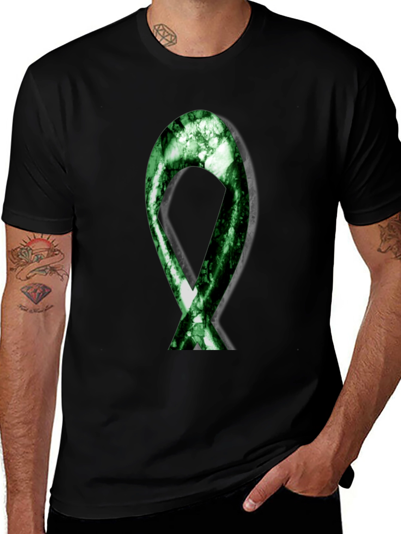 Green Ribbon Graphic T-Shirt - Support & Awareness