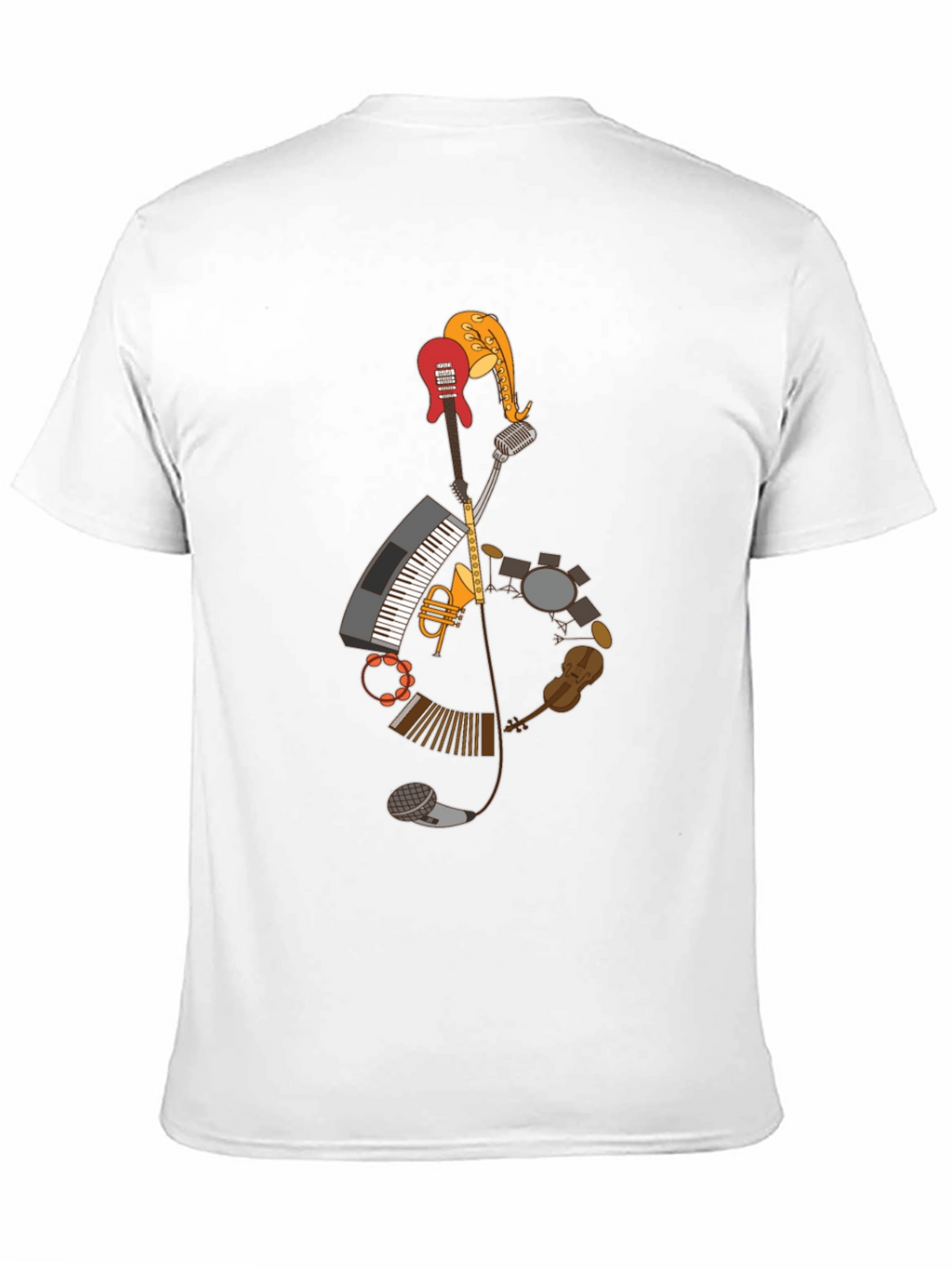 Musical Instruments Treble Clef Graphic T-Shirt