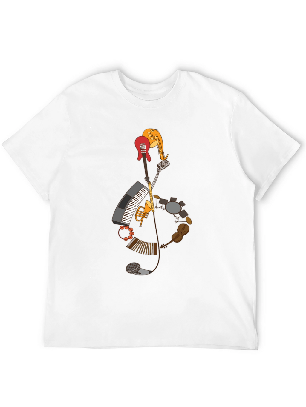 Musical Instruments Treble Clef Graphic T-Shirt
