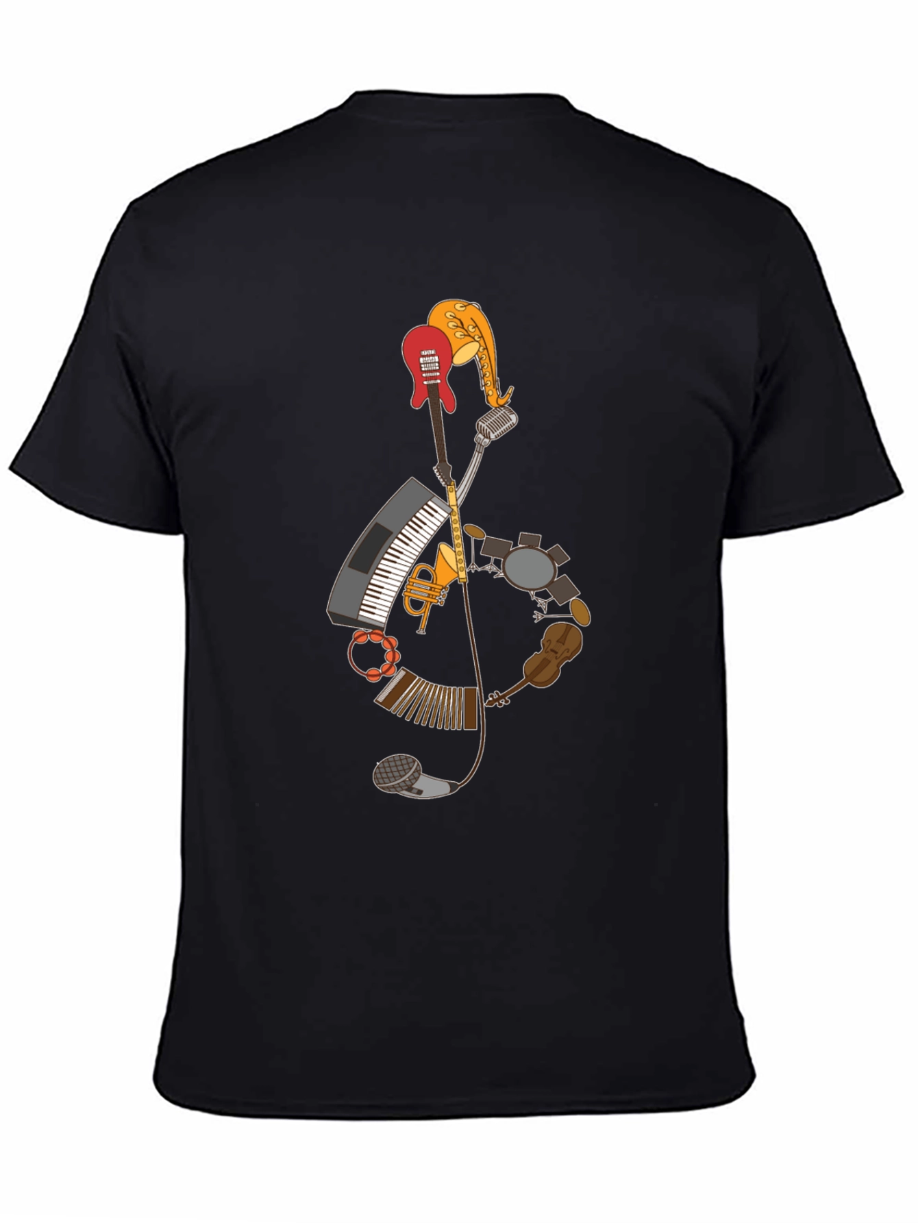 Musical Instruments Treble Clef Graphic T-Shirt