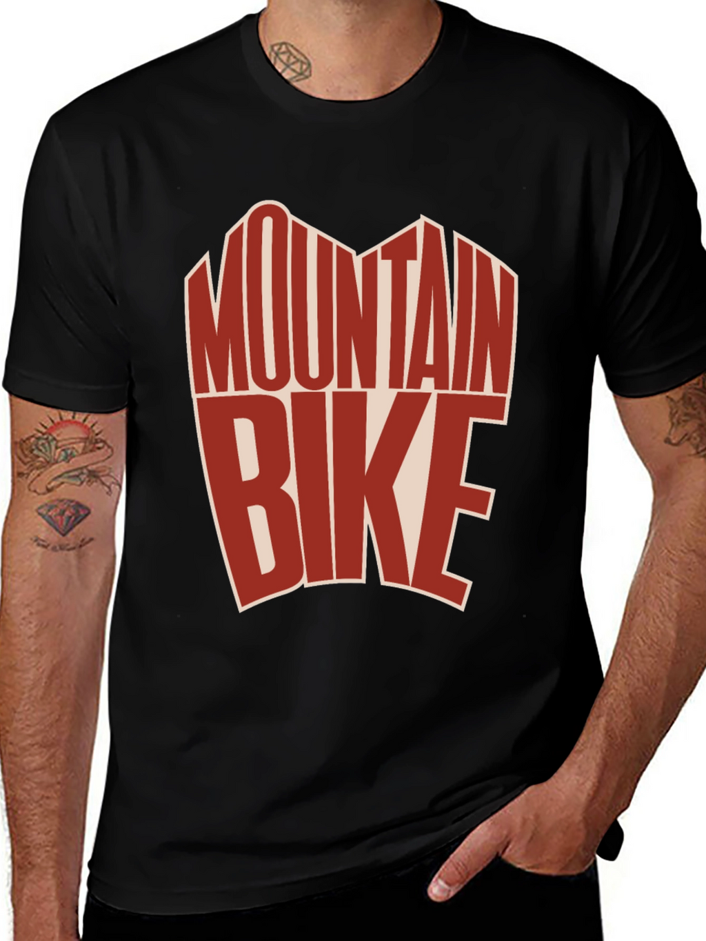 Mountain Bike Graphic Tee - Black Cotton T-Shirt