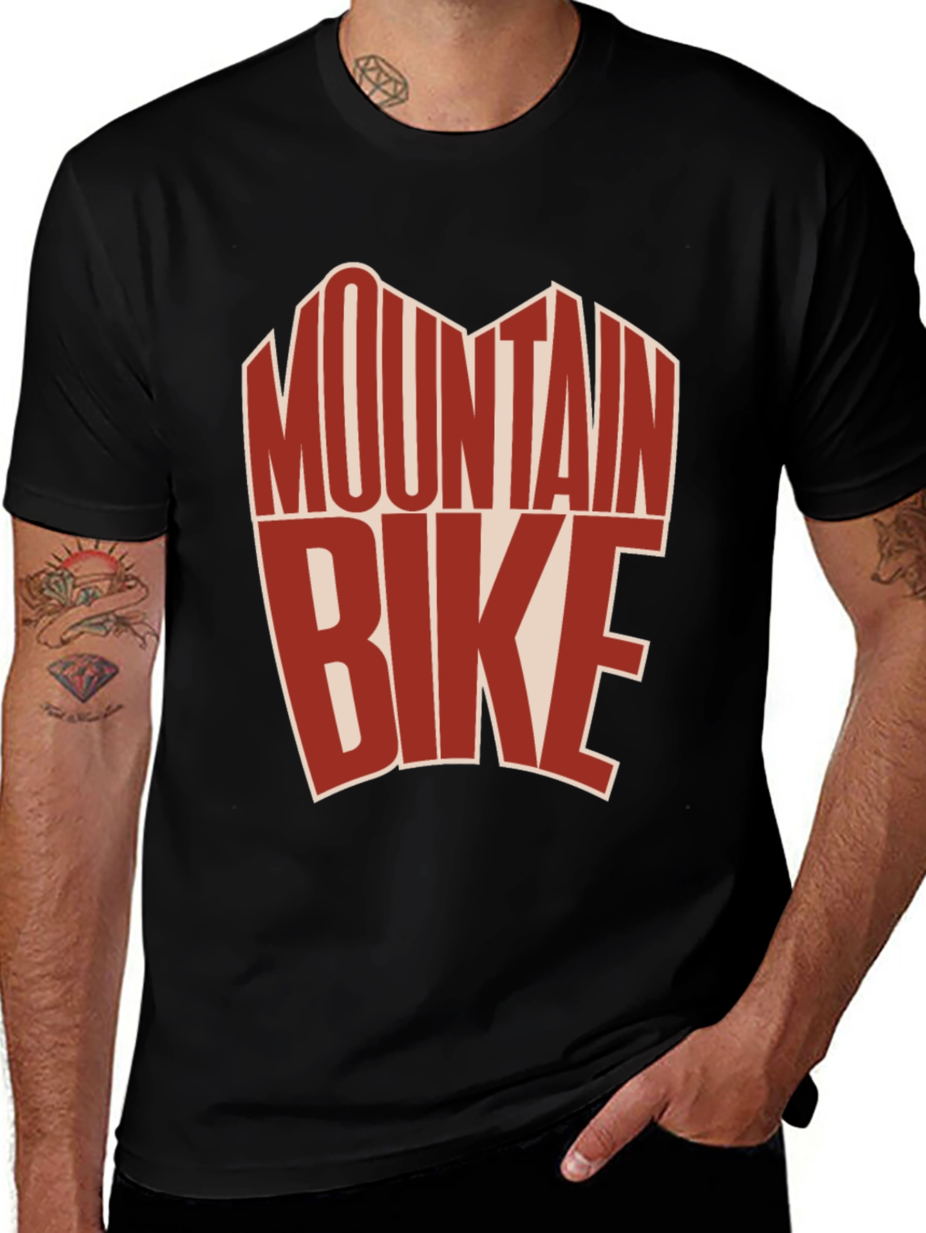 Mountain Bike Graphic Tee - Black Cotton T-Shirt