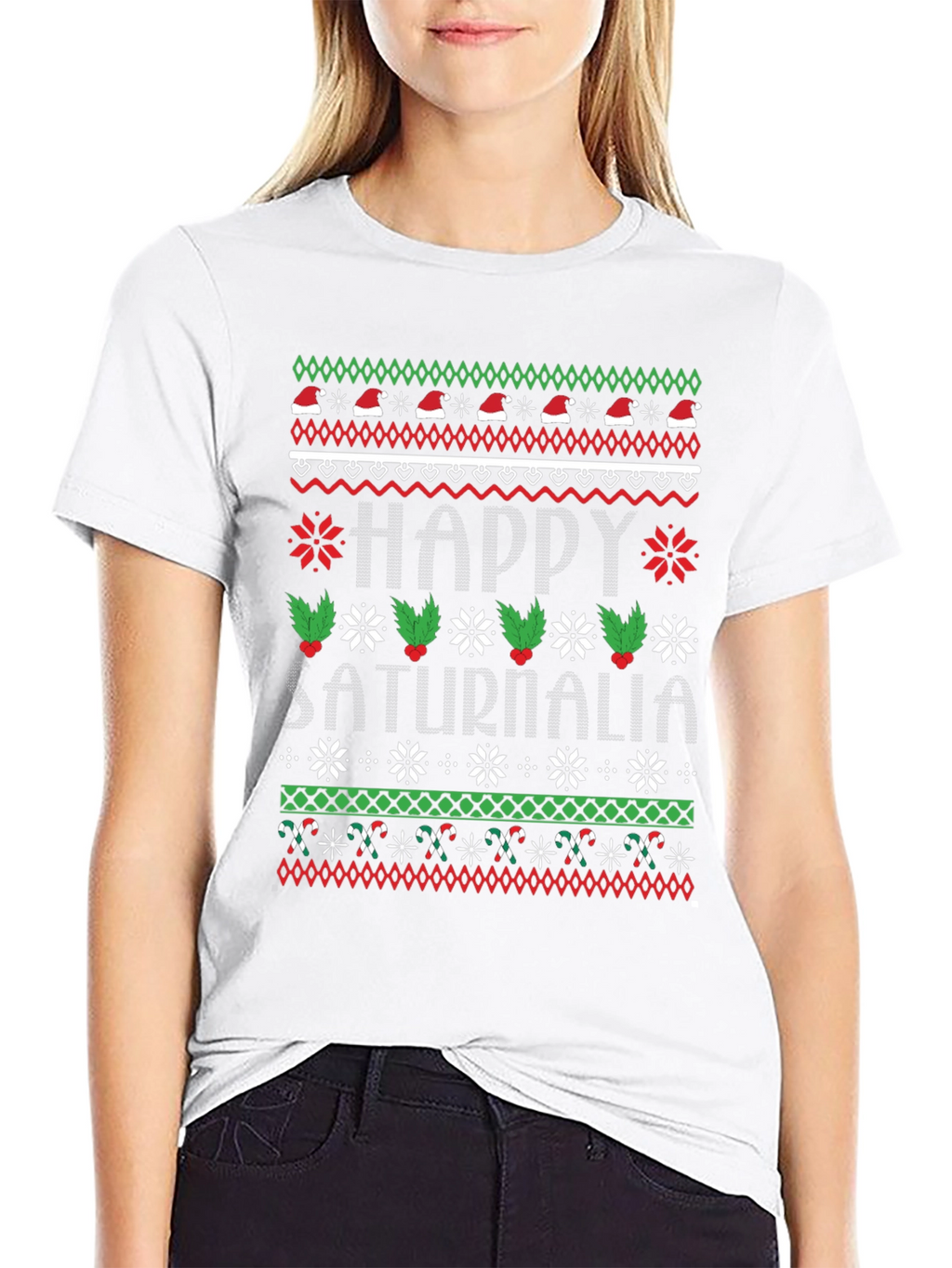 Happy Saturnalia Ugly Christmas Sweater Style T-Shirt