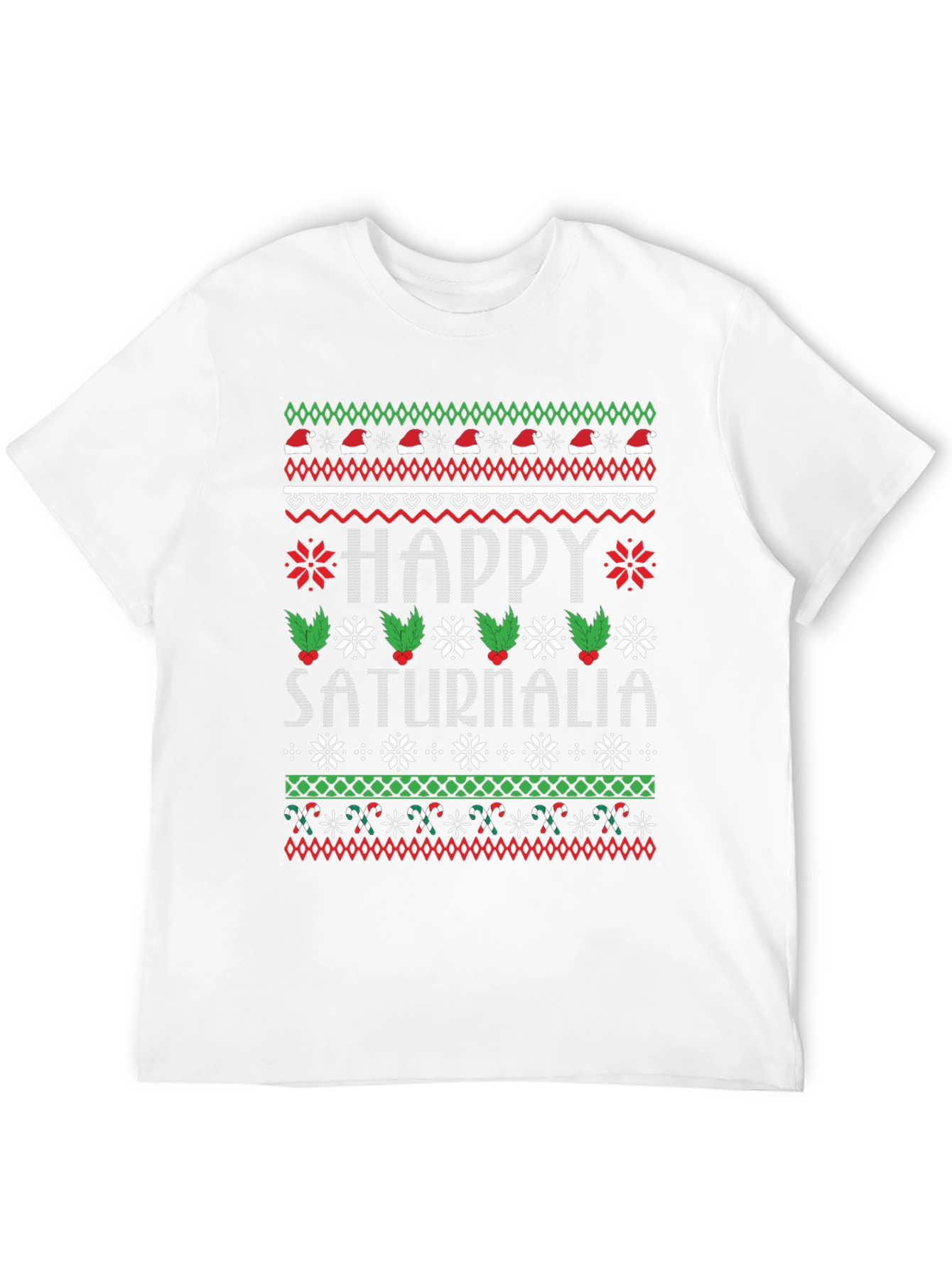 Happy Saturnalia Ugly Christmas Sweater Style T-Shirt