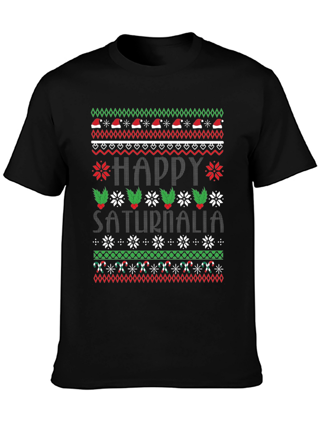 Happy Saturnalia Ugly Christmas Sweater Style T-Shirt