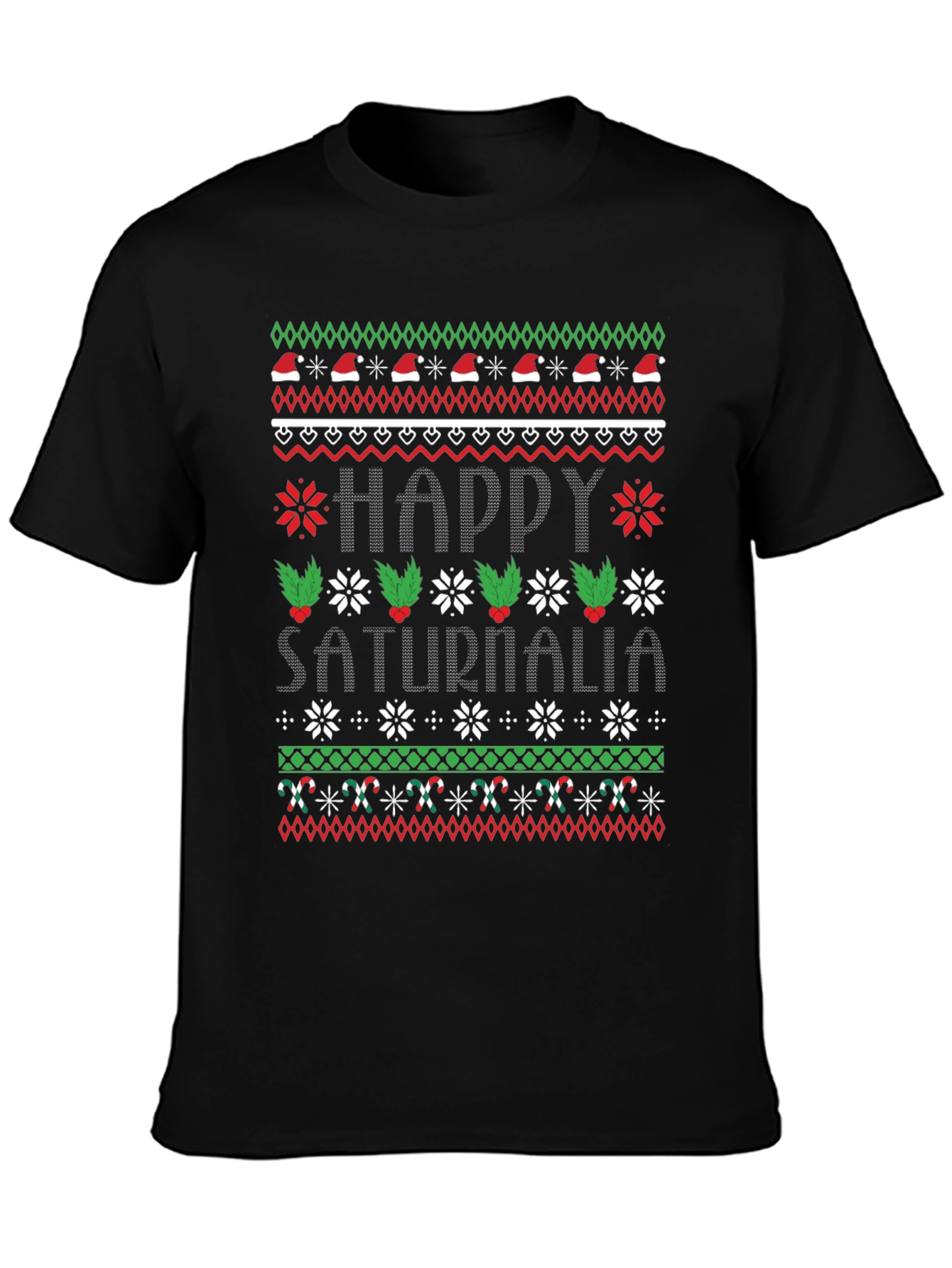 Happy Saturnalia Ugly Christmas Sweater Style T-Shirt