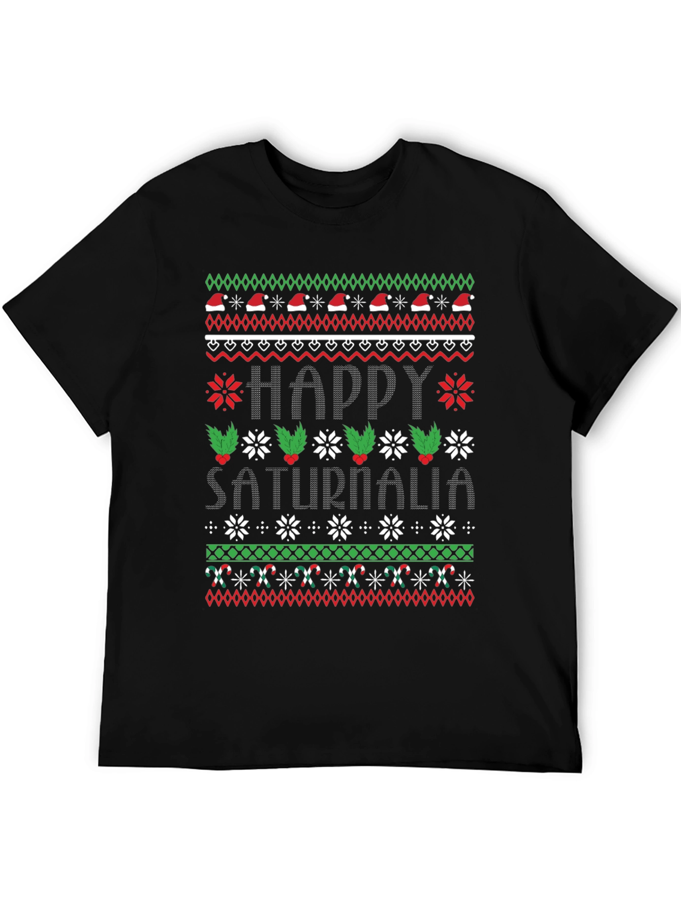 Happy Saturnalia Ugly Christmas Sweater Style T-Shirt