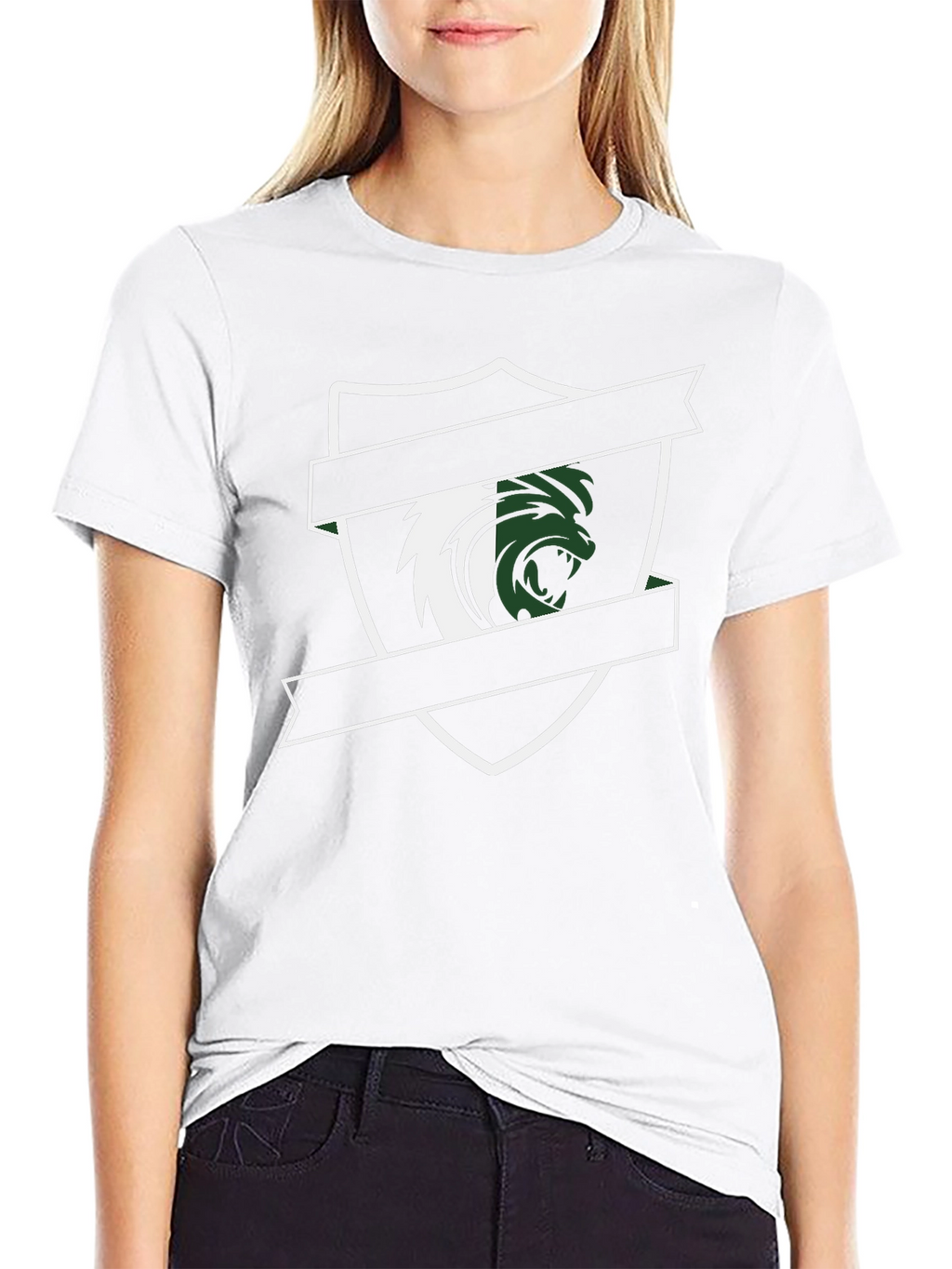 Mens Black Graphic Tee - Lion Crest Design