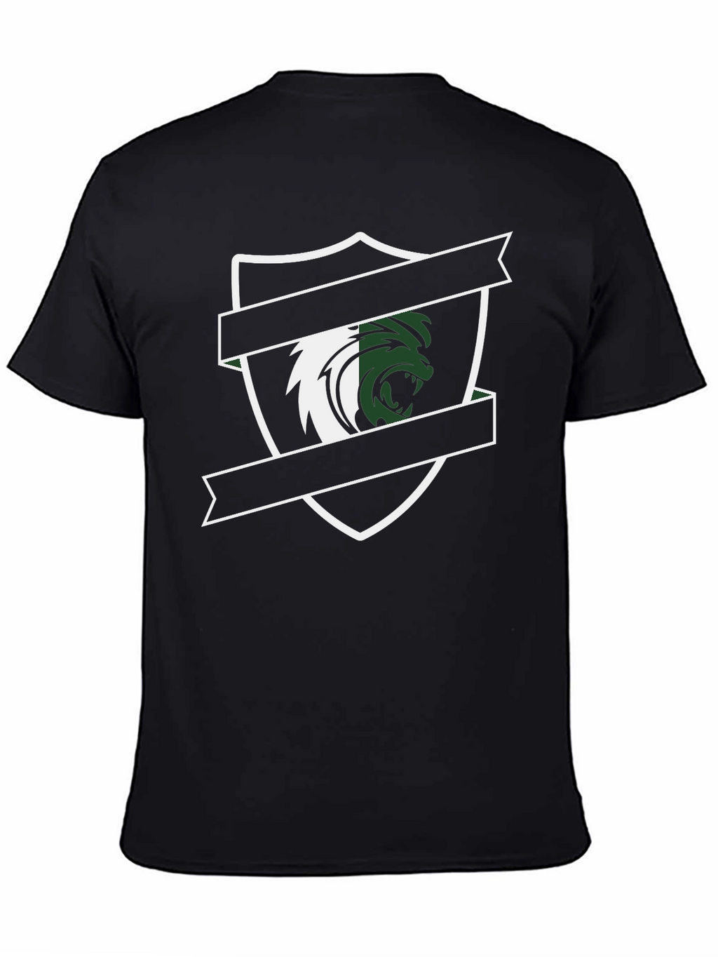 Mens Black Graphic Tee - Lion Crest Design