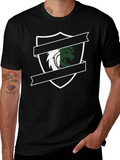 Mens Black Graphic Tee - Lion Crest Design