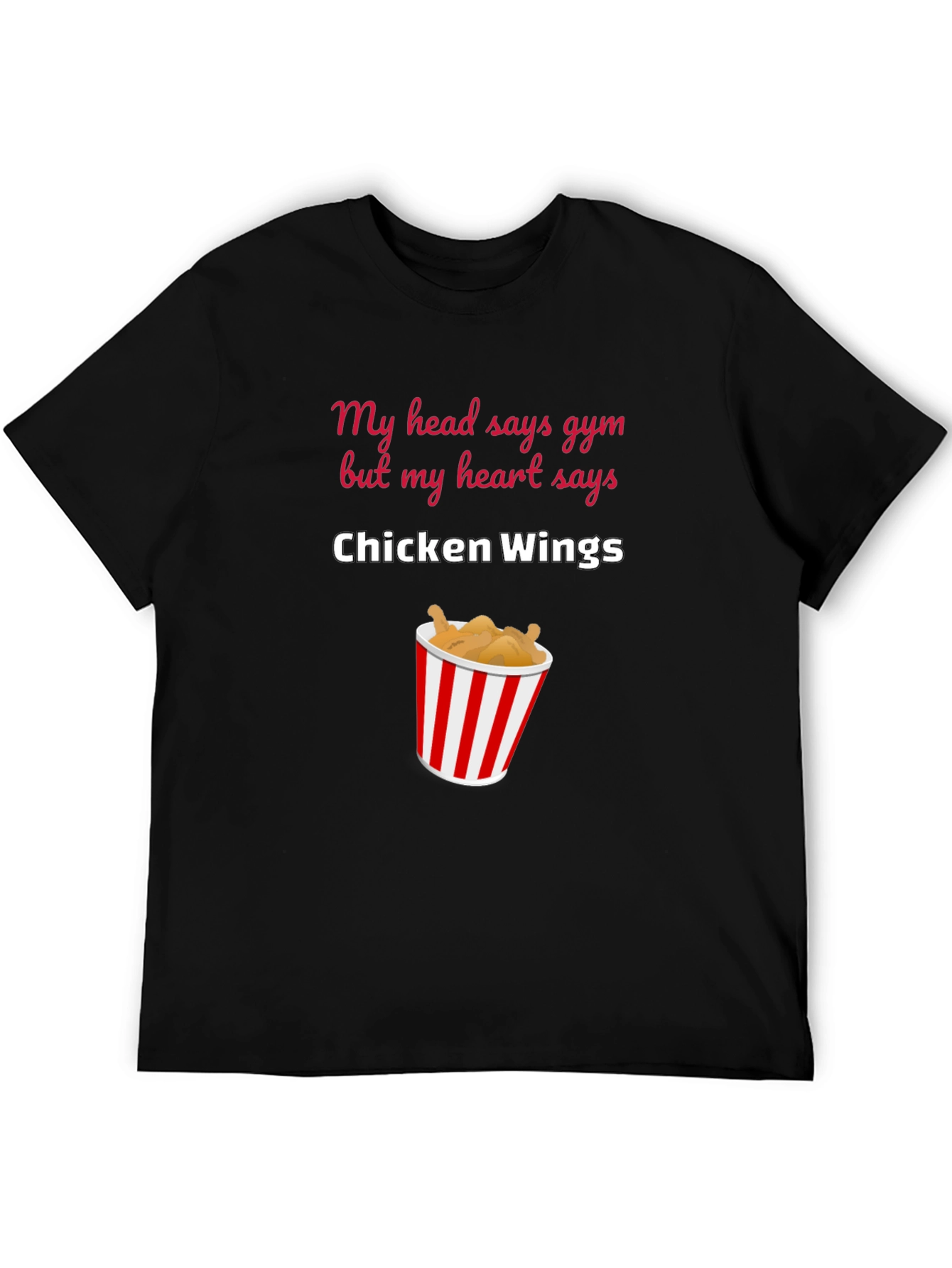 Chicken Wings Gym Humor Graphic T-Shirt