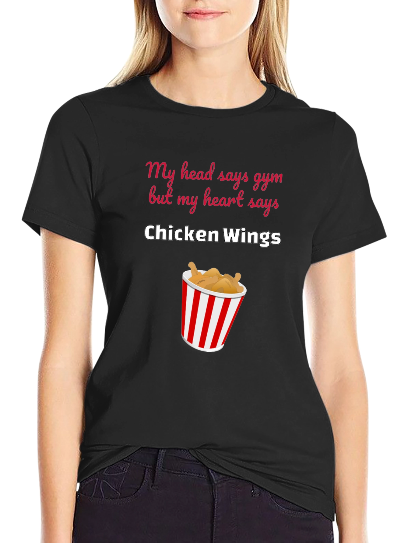Chicken Wings Gym Humor Graphic T-Shirt