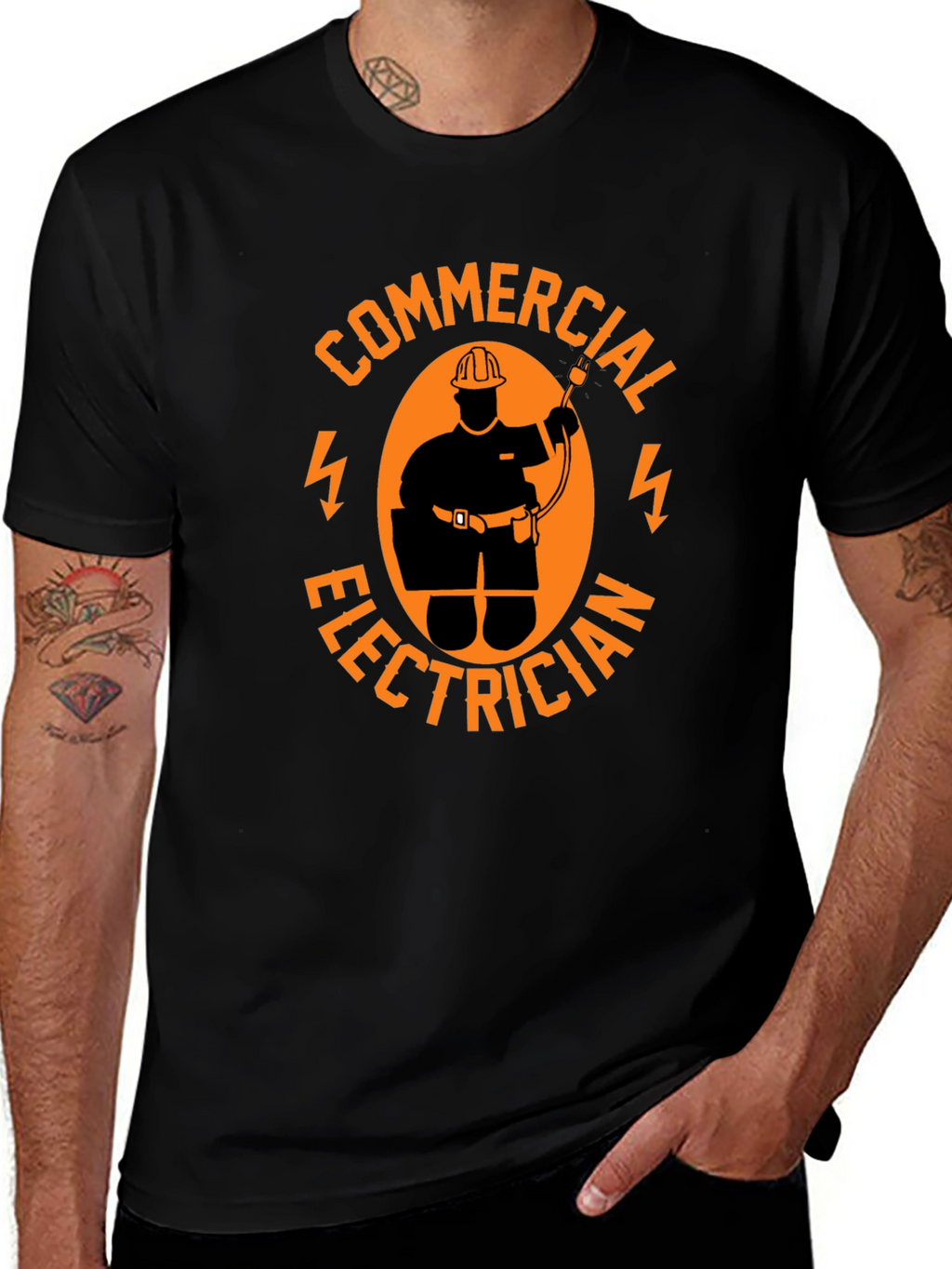 Commercial Electrician Black T-Shirt