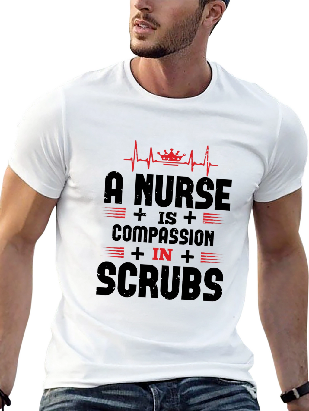 Nurse Compassion Scrubs Graphic T-Shirt