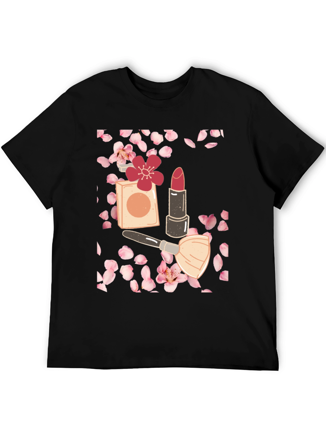 Blossom Beauty T-Shirt: Makeup & Floral Design