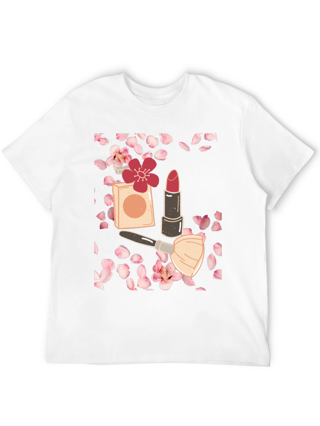 Blossom Beauty T-Shirt: Makeup & Floral Design
