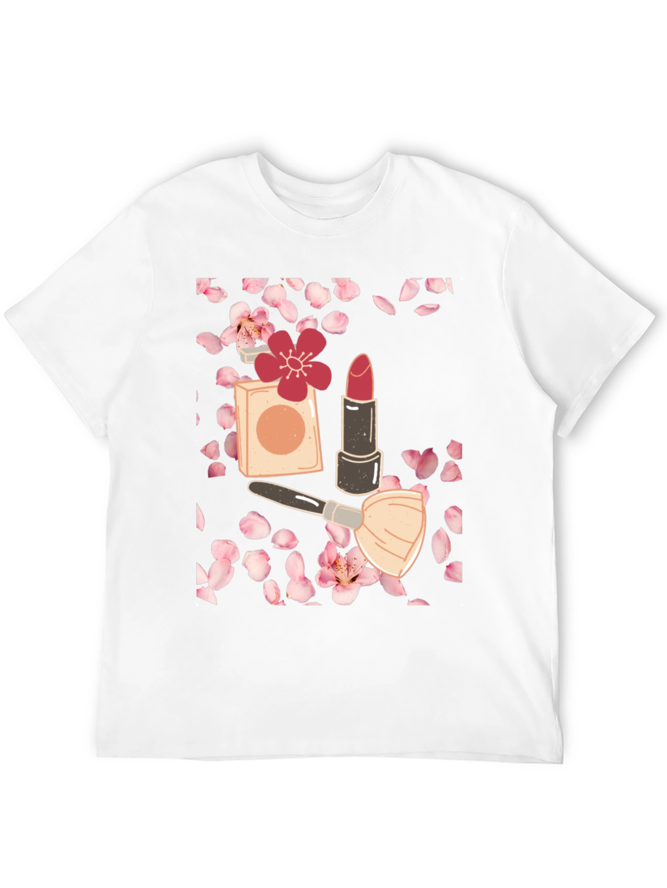 Blossom Beauty T-Shirt: Makeup & Floral Design