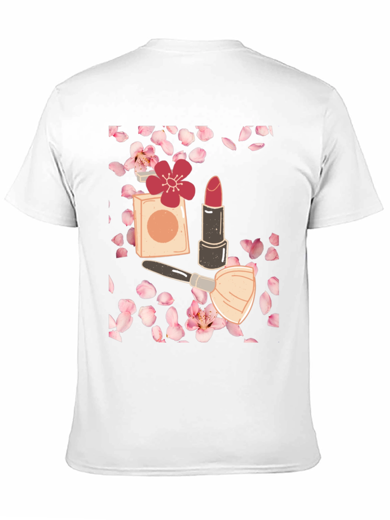 Blossom Beauty T-Shirt: Makeup & Floral Design