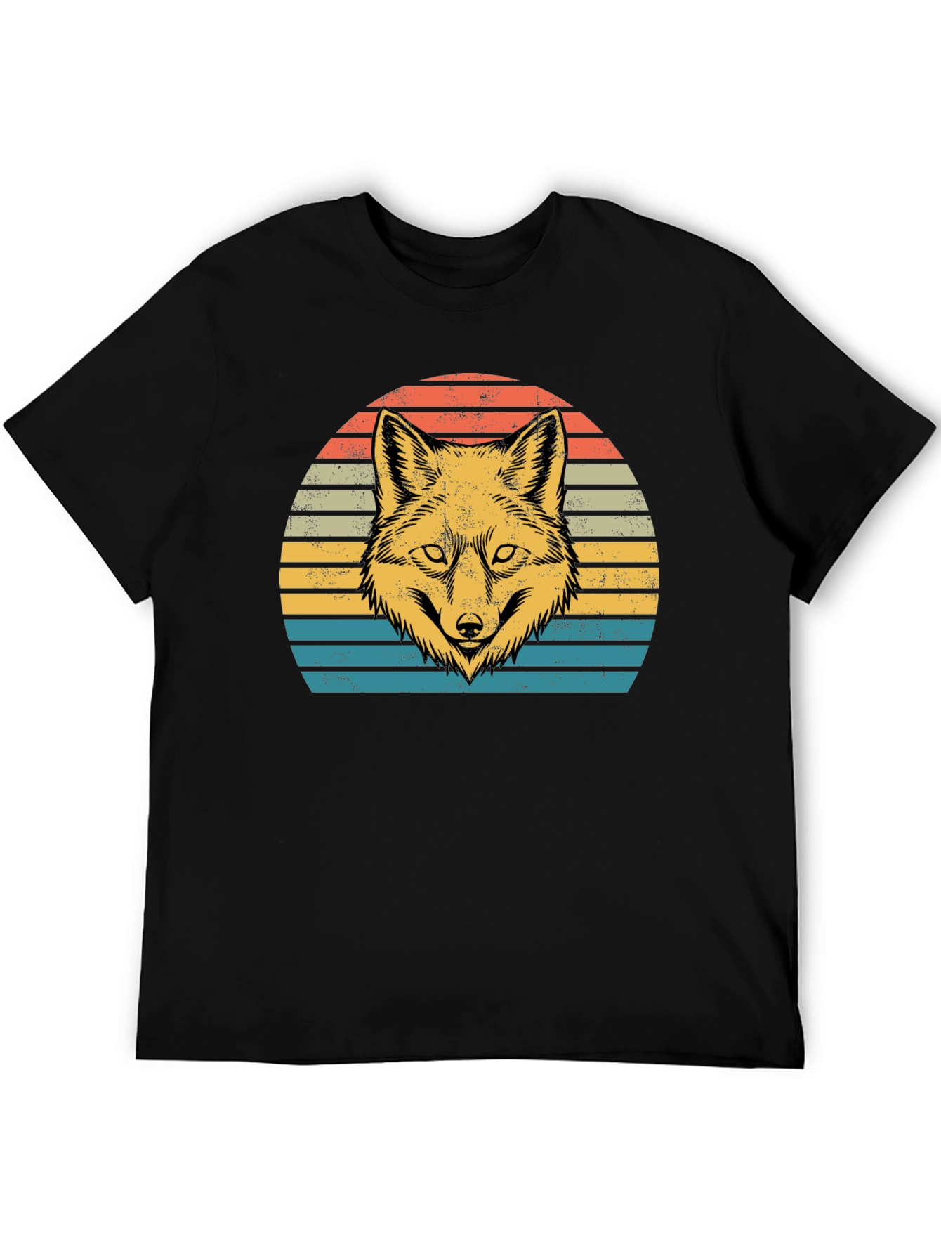 Vintage Fox Graphic Tee - Retro Style Mens T-Shirt