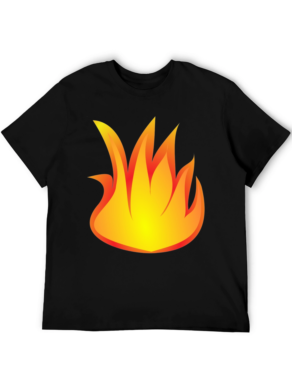 Fiery Graphic Print Black T-Shirt