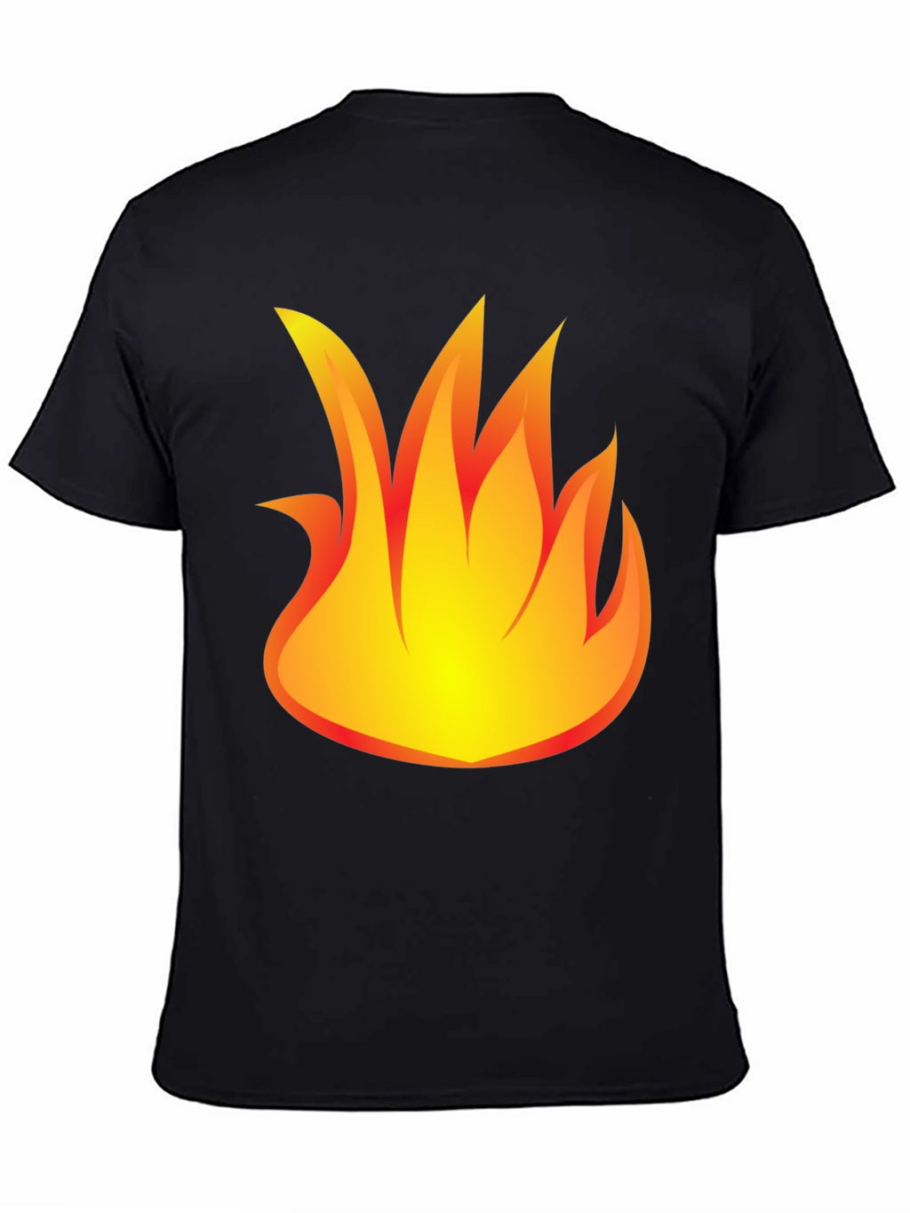 Fiery Graphic Print Black T-Shirt