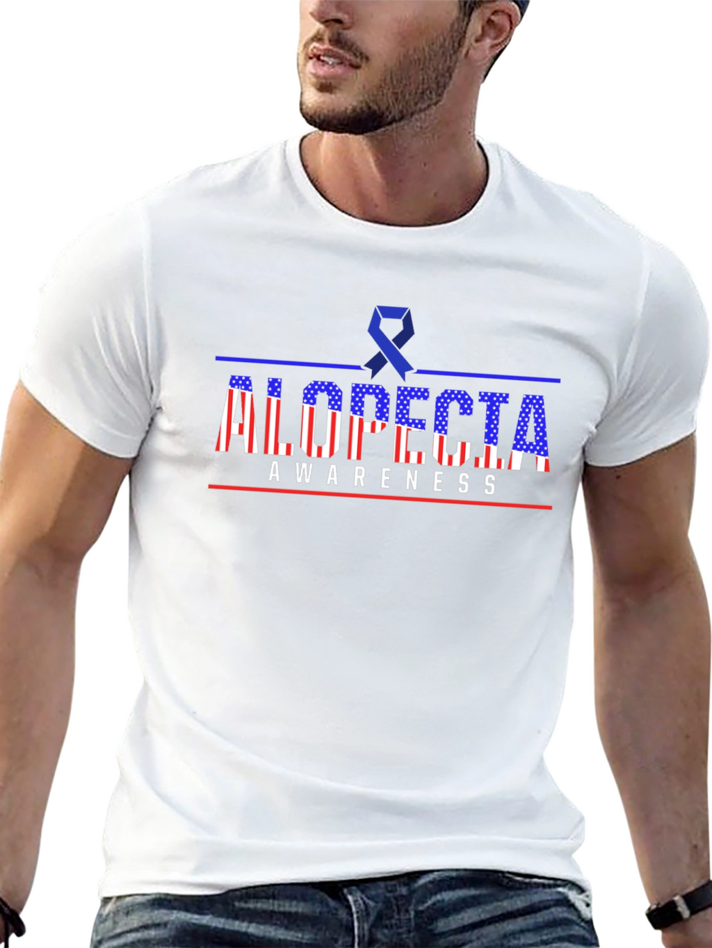 Alopecia Awareness T-Shirt - Patriotic Design