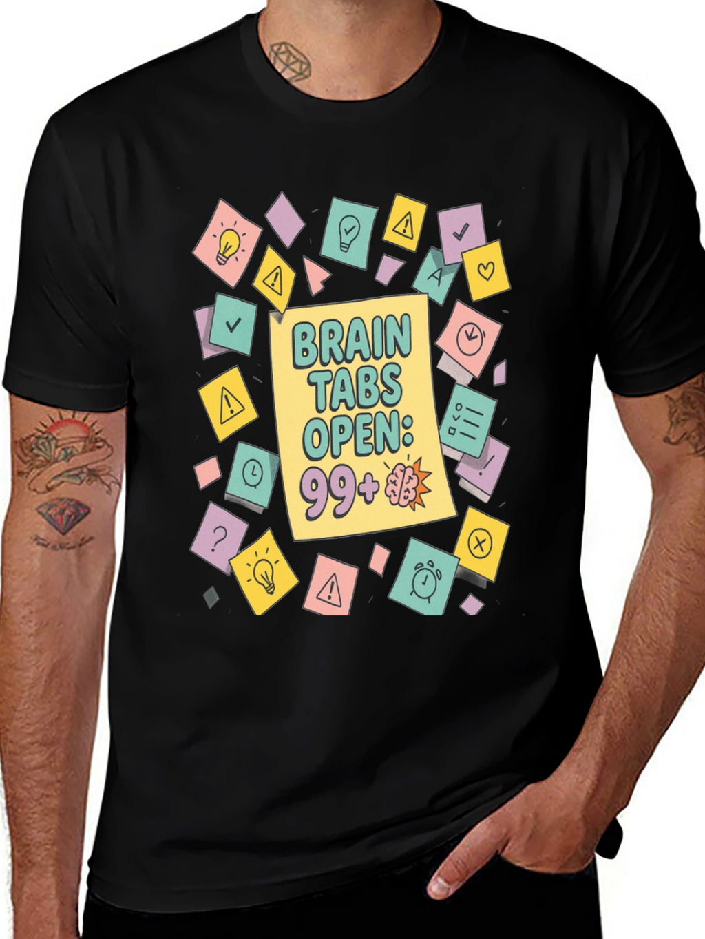 Brain Tabs Open T-Shirt - Clever Graphic Tee