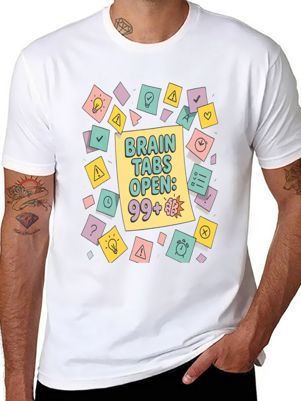 Brain Tabs Open T-Shirt - Clever Graphic Tee