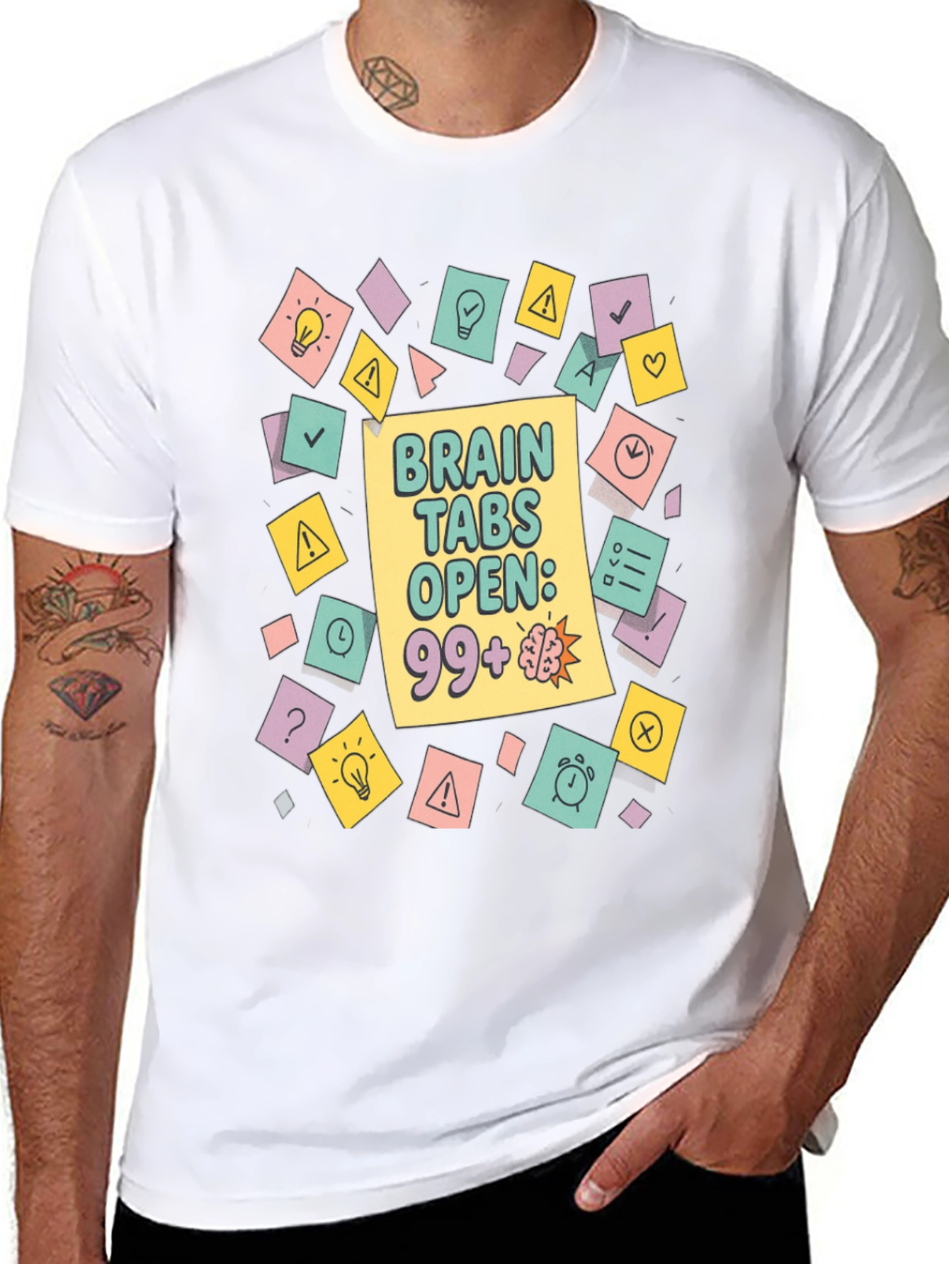 Brain Tabs Open T-Shirt - Clever Graphic Tee