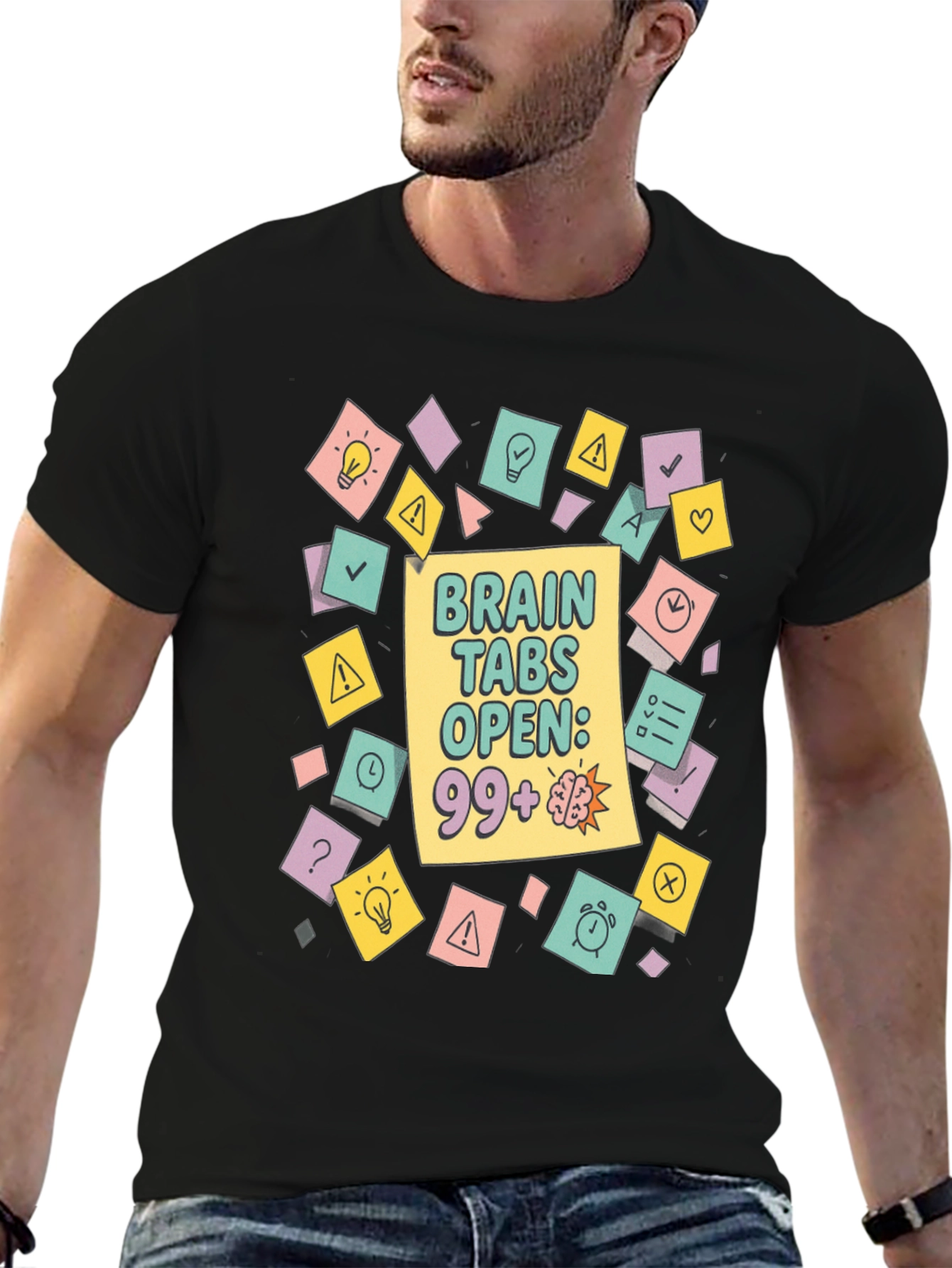 Brain Tabs Open T-Shirt - Clever Graphic Tee
