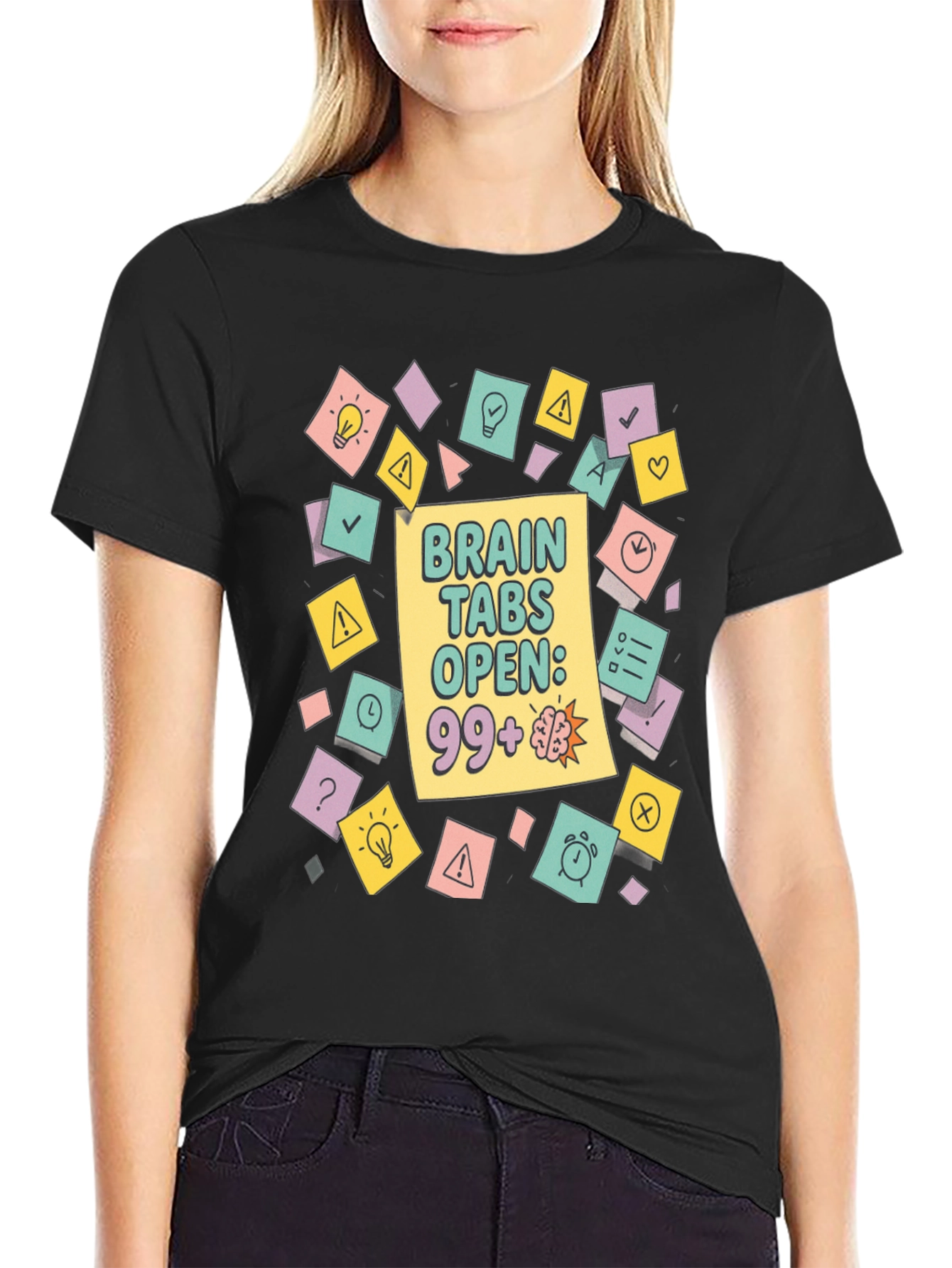 Brain Tabs Open T-Shirt - Clever Graphic Tee