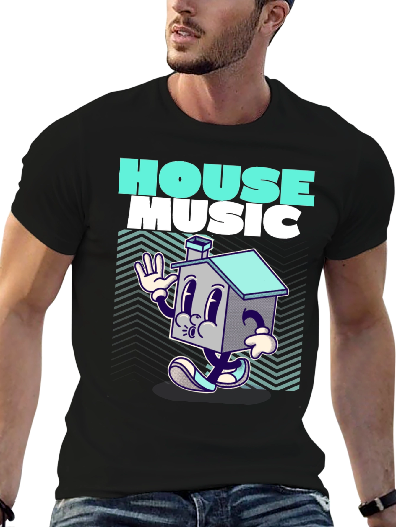 House Music Graphic Print T-Shirt