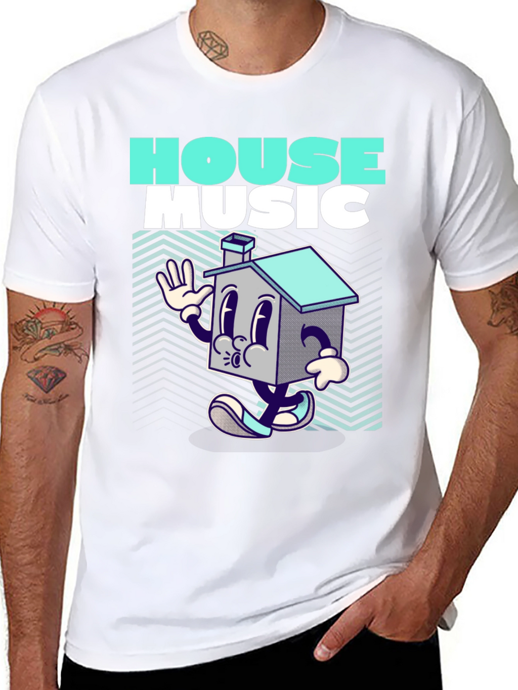 House Music Graphic Print T-Shirt