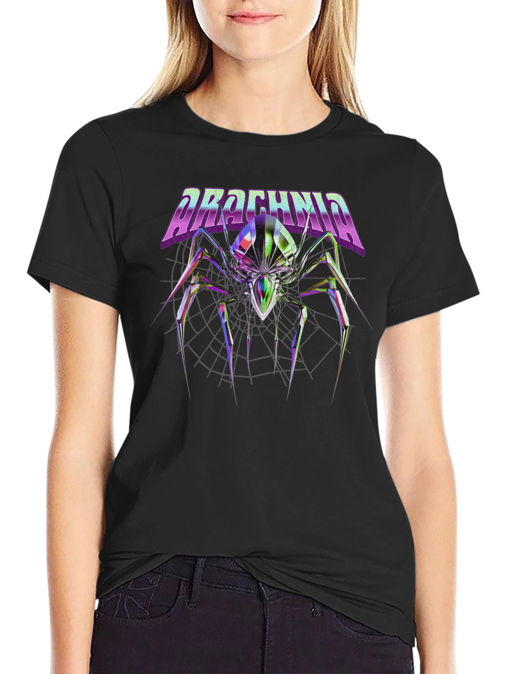 Arachnid Graphic T-Shirt - Cyberpunk Spider Tee