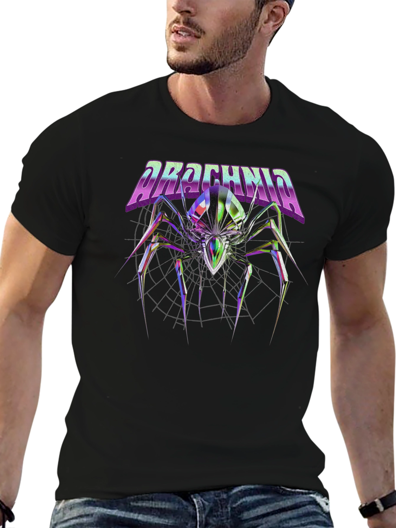 Arachnid Graphic T-Shirt - Cyberpunk Spider Tee