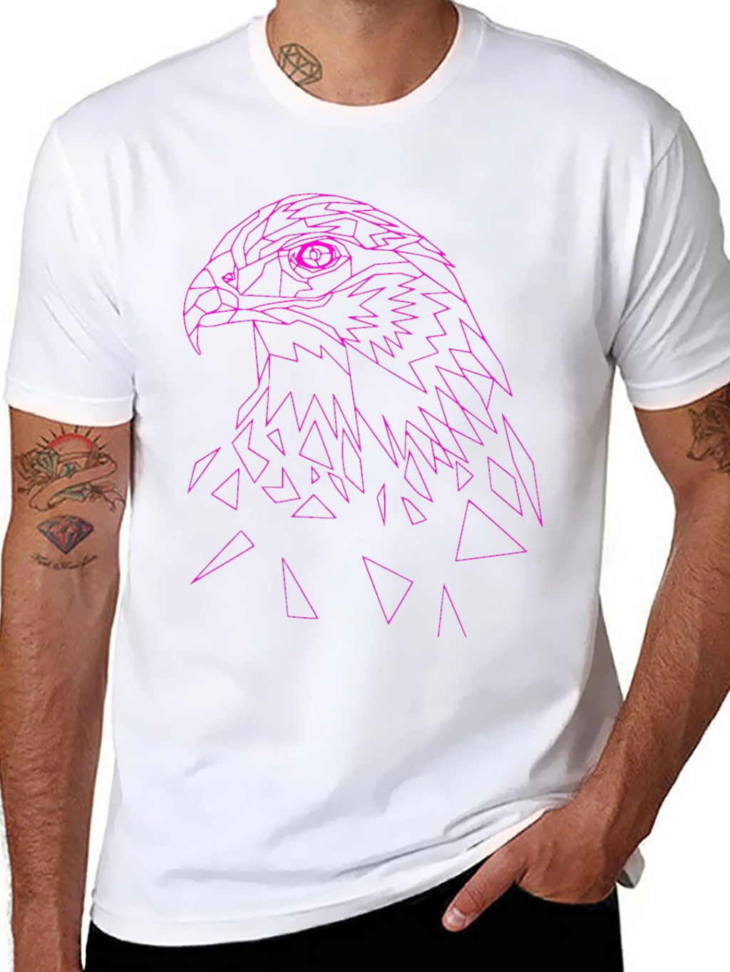 Geometric Eagle Graphic Tee - Modern Style