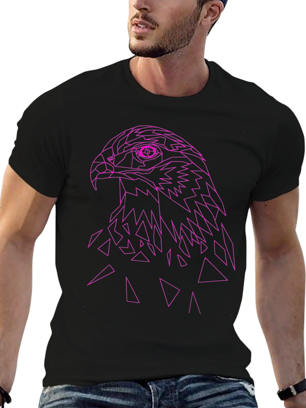 Geometric Eagle Graphic Tee - Modern Style