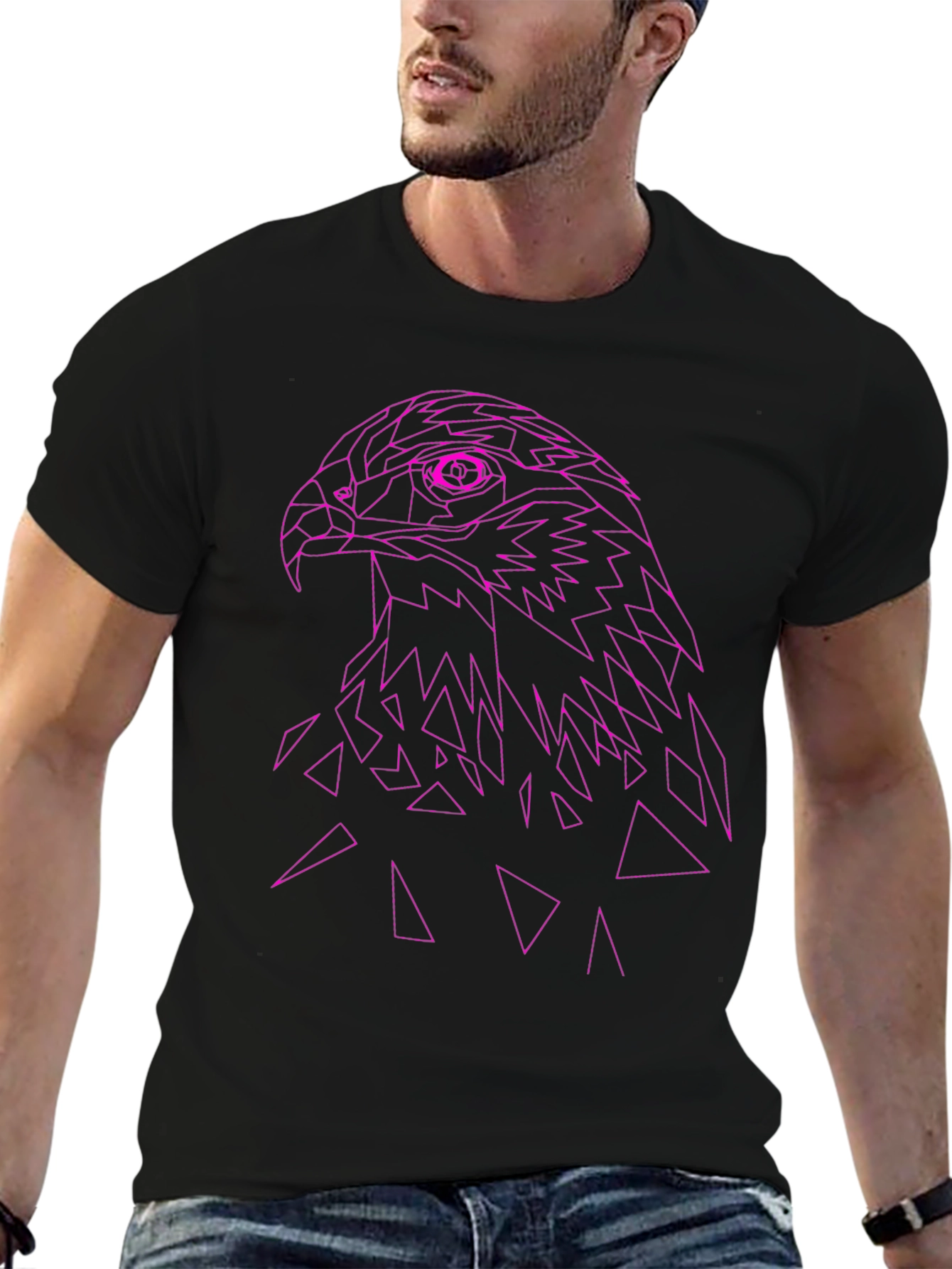 Geometric Eagle Graphic Tee - Modern Style