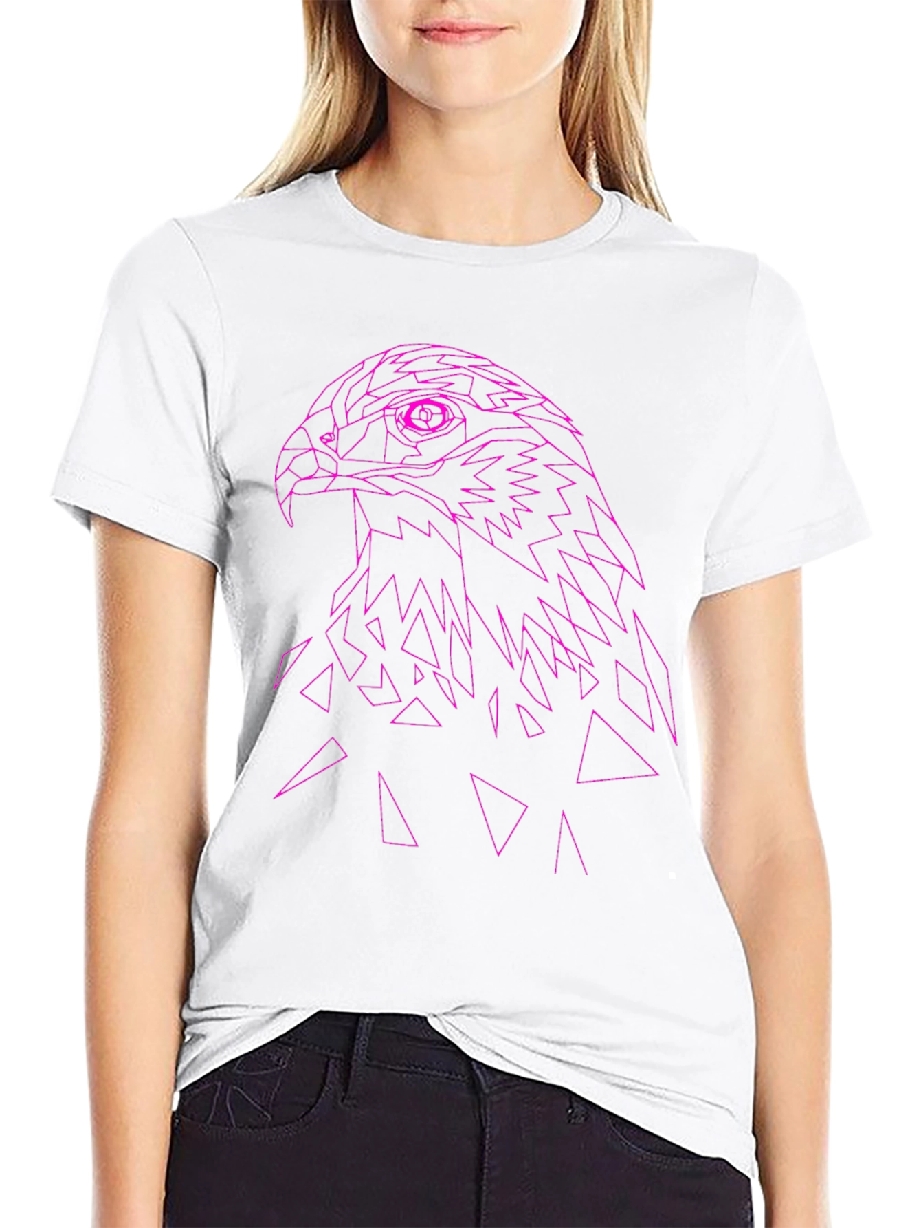 Geometric Eagle Graphic Tee - Modern Style