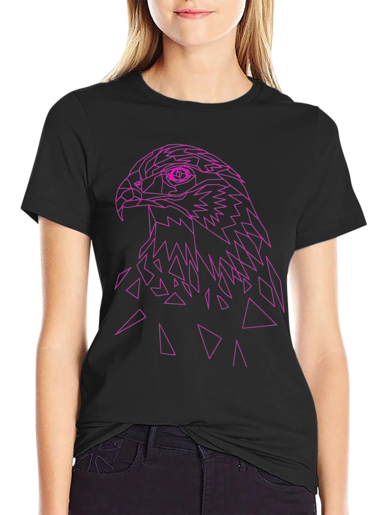 Geometric Eagle Graphic Tee - Modern Style