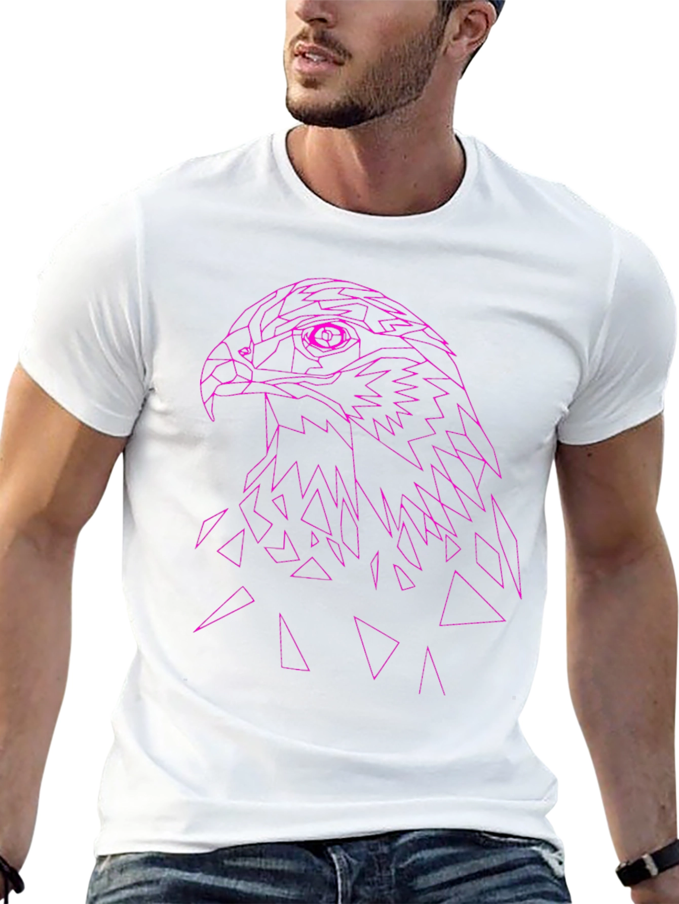 Geometric Eagle Graphic Tee - Modern Style