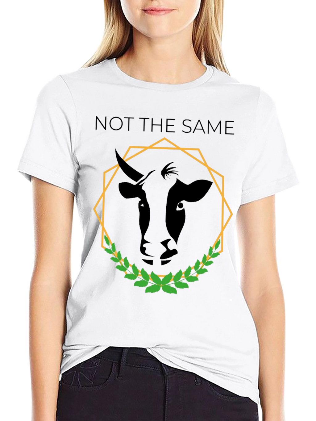 Not The Same T-Shirt with Geometric Cow Design
